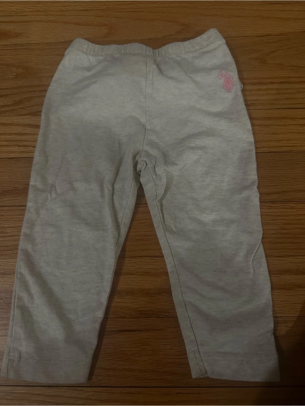 Ralph Lauren Light Gray Leggings with Pink Pony Logo